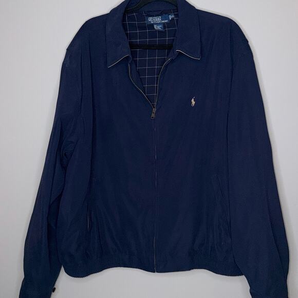 Vintage Polo Ralph Lauren Men Size XXL Jacket Blue Polyester Shell Cotton Lined - Picture 2 of 9